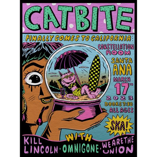 Catbite Finally Comes to California Printed Poster